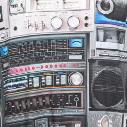 Pre Owned Moschino Couture Multicolor Speaker Printed Cotton Crew Neck T-Shirt XXL