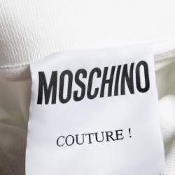 Pre Owned تي شيرت بولو موسكينو كوتور بيكيه قطن مزين بتطريز دب دمية مقاس متوسط