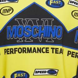 Pre Owned Moschino Couture Yellow Performance Print Cotton Sweatshirt L