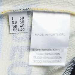 Pre Owned Moschino Couture Yellow Performance Print Cotton Sweatshirt L