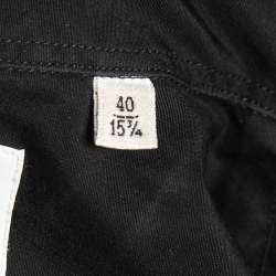 Pre Owned Moschino Couture Black Cotton Teddy Embroidered Long Sleeve Shirt M