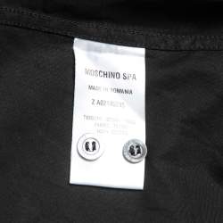 Pre Owned Moschino Couture Black Cotton Teddy Embroidered Long Sleeve Shirt M