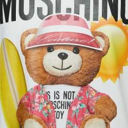 Pre Owned Moschino Couture White Cotton Teddy Bear Print T-Shirt 2XL