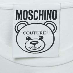 Pre Owned Moschino Couture White Cotton Teddy Bear Print T-Shirt 2XL