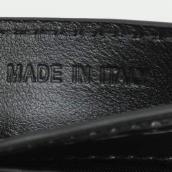 Pre Owned Moschino Grey Leather Logo Print Card Holder