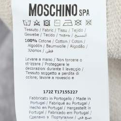 Pre Owned Moschino Grey Cotton Logo Print Hoodie M
