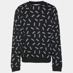 Moschino Underwear Black Cotton Knit Logo Print Crew Neck Sweatshirt L