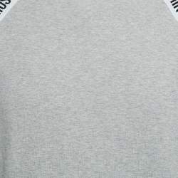 Pre Owned Moschino Underwear Grey Cotton Logo Tape Detail Crew Neck Sweatshirt M
