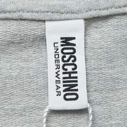 Pre Owned Moschino Underwear Grey Cotton Logo Tape Detail Crew Neck Sweatshirt M
