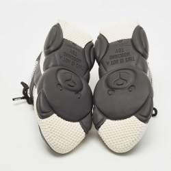 Moschino Black/White Mesh and Leather Bubble Teddy Low Top Sneakers Size 42