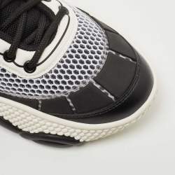 Moschino Black/White Mesh and Leather Bubble Teddy Low Top Sneakers Size 42