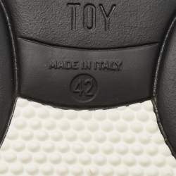 Moschino Black/White Mesh and Leather Bubble Teddy Low Top Sneakers Size 42