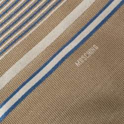 Moschino  Light Brown Diagonal Stripe Detail Silk Tie