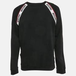 Moschino Underwear Black Cotton Logo Tape Detail Crew Neck Sweatshirt L