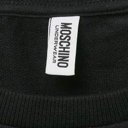 Moschino Underwear Black Cotton Logo Tape Detail Crew Neck Sweatshirt L