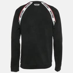 Moschino Underwear Black Cotton Logo Tape Detail Crew Neck Sweatshirt L