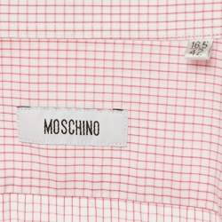 Pre Owned Moschino Pink Check Print Cotton Full Sleeve Shirt XL