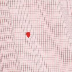 Pre Owned Moschino Pink Check Print Cotton Full Sleeve Shirt XL