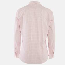Pre Owned Moschino Pink Check Print Cotton Full Sleeve Shirt XL