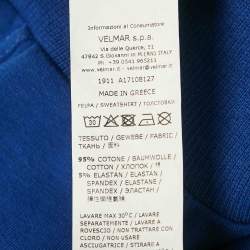 Pre Owned Moschino Underwear Blue Logo Patch Cotton Sweatshirt XS