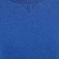 Pre Owned Moschino Underwear Blue Logo Patch Cotton Sweatshirt XS
