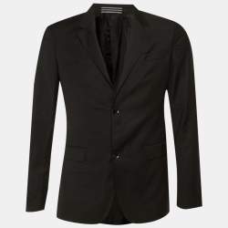Pre Owned  Moschino Black Wool Blend Single Breasted Blazer S