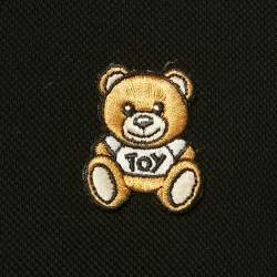مملوكة مسبقًا Moschino Black Teddy Applique Cotton Knit Polo T-Shirt 3XL