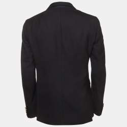 Pre Owned Moschino Navy Blue Wool Single Breasted Blazer XL