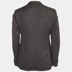 Pre Owned Moschino Grey Wool Single Breasted Blazer XL