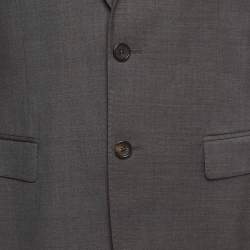 Pre Owned Moschino Grey Wool Single Breasted Blazer XL