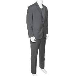 Moschino Grey Wool Pant Suit XL 