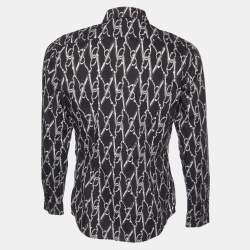 Moschino Black Scissors Print Cotton Shirt M