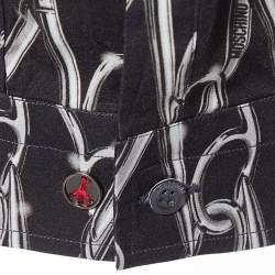 Moschino Black Scissors Print Cotton Shirt M