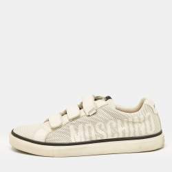 Moschino Cream Leather Slip On Sneakers Size 44