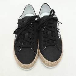 Moschino Black Jute and Nubuck Leather Low Top Sneakers Size 42