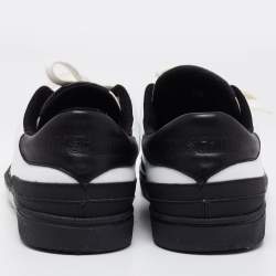 Moschino White Leather Low Top Sneakers Size 44