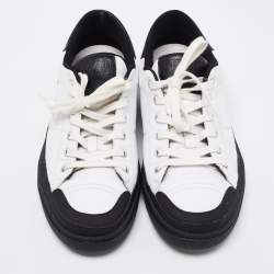 Moschino White Leather Low Top Sneakers Size 44