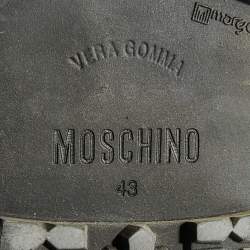Moschino Tricolor Leopard Print Fur Ankle Length Boots Size 43