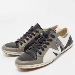 Moschino Tricolor Perforated Leather Low Top Sneakers Size 44