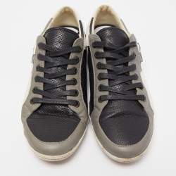Moschino Tricolor Perforated Leather Low Top Sneakers Size 44