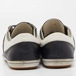 Moschino Tricolor Perforated Leather Low Top Sneakers Size 44