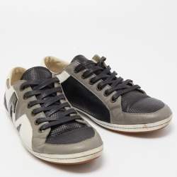 Moschino Tricolor Perforated Leather Low Top Sneakers Size 44