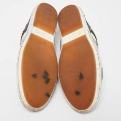 Moschino Tricolor Perforated Leather Low Top Sneakers Size 44