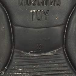 Moschino Black/White Mesh and Suede Low Top Sneakers Size 43