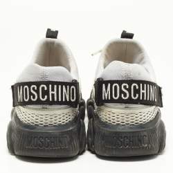 Moschino Black/White Mesh and Suede Low Top Sneakers Size 43