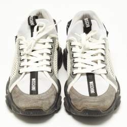 Moschino Black/White Mesh and Suede Low Top Sneakers Size 43