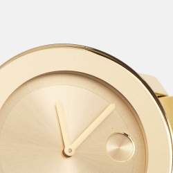 Movado Champagne Gold Plated Stainless Steel Bold MB.01.3.34.6038 Men's Wristwatch 36 mm