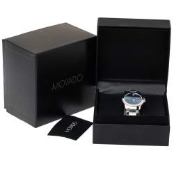Pre Owned Movado Blue Stainless Steel Masino Men's Wristwatch 38 mm