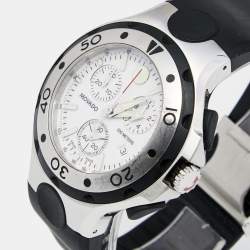 Pre Owned Movado White Stainless Steel Rubber Series 800 84.C5.1896.1 Men's Wristwatch 45MM