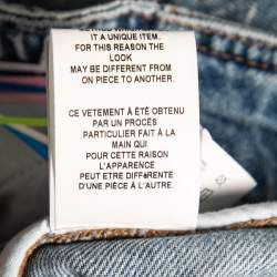 MSGM Blue Denim Acid Wash Drawstring Shorts M